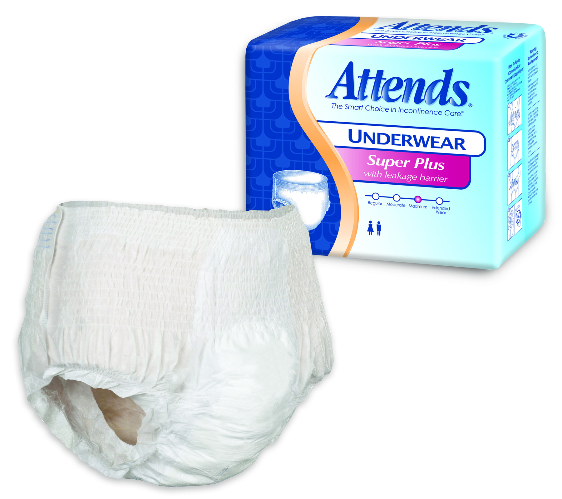 Attends Incontinence Care Breathable Briefs for Adults, Overnight